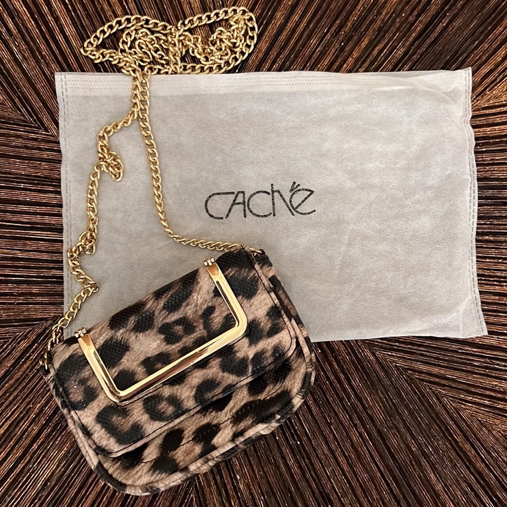 Cache Leopard Print Mini Crossbody Handbag - image 3